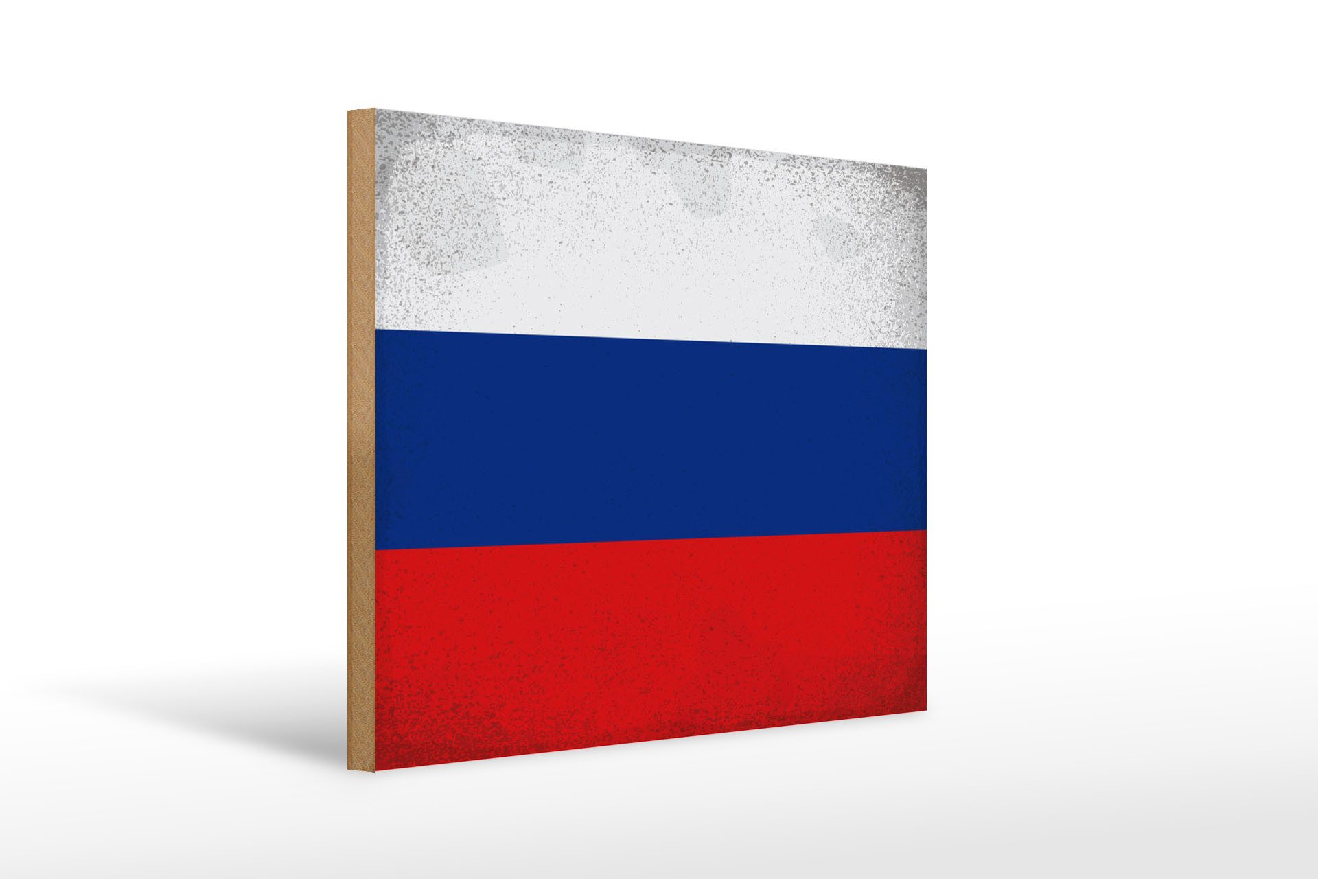 Femer GmbH Holzbild Flagge Russland 40x30cm Flag of Russia Vintage, Flaggen (1 St), Glatte Holzfaserplatte (MDF), vorn beschichtet