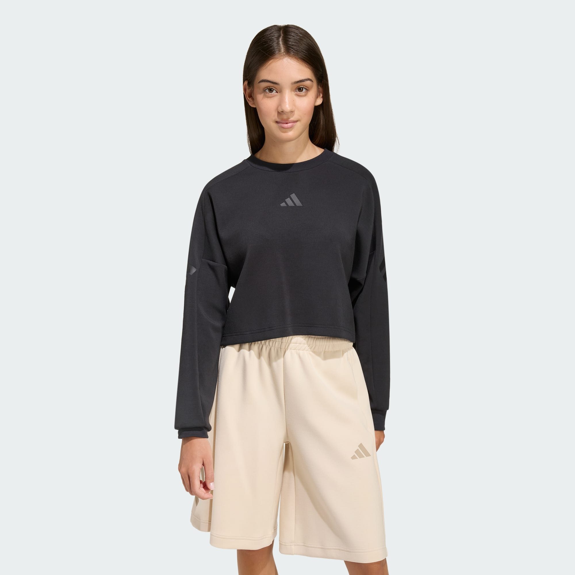 Sweatshirt FUTURE ICONS 3 STRIPES CROPPED SWEATSHIRT