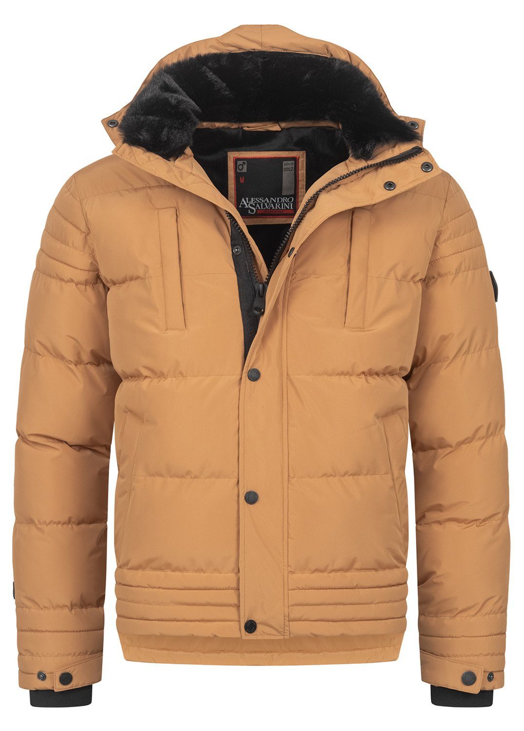 Alessandro Salvarini Winterjacke ASFabiano mit warmem Teddyfell und abnehmbarer Kapuze
