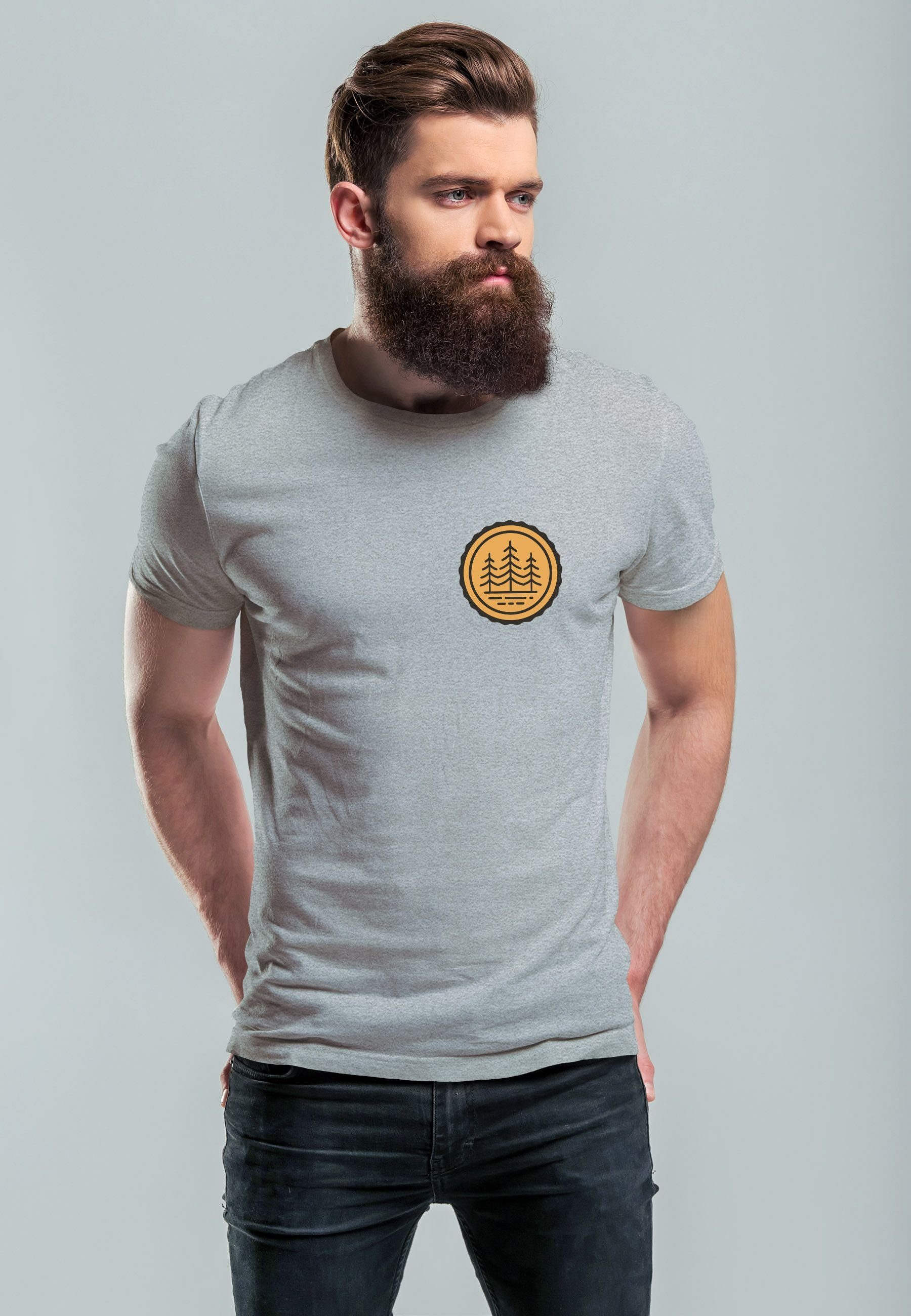 Neverless Print-Shirt Herren T-Shirt Wald Bäume günstig online kaufen