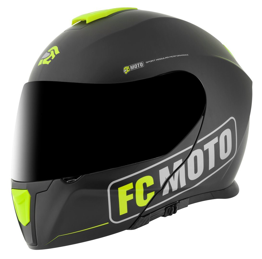 FC-Moto Motorradhelm Novo Straight Klapphelm, integriertes Sonnenvisier