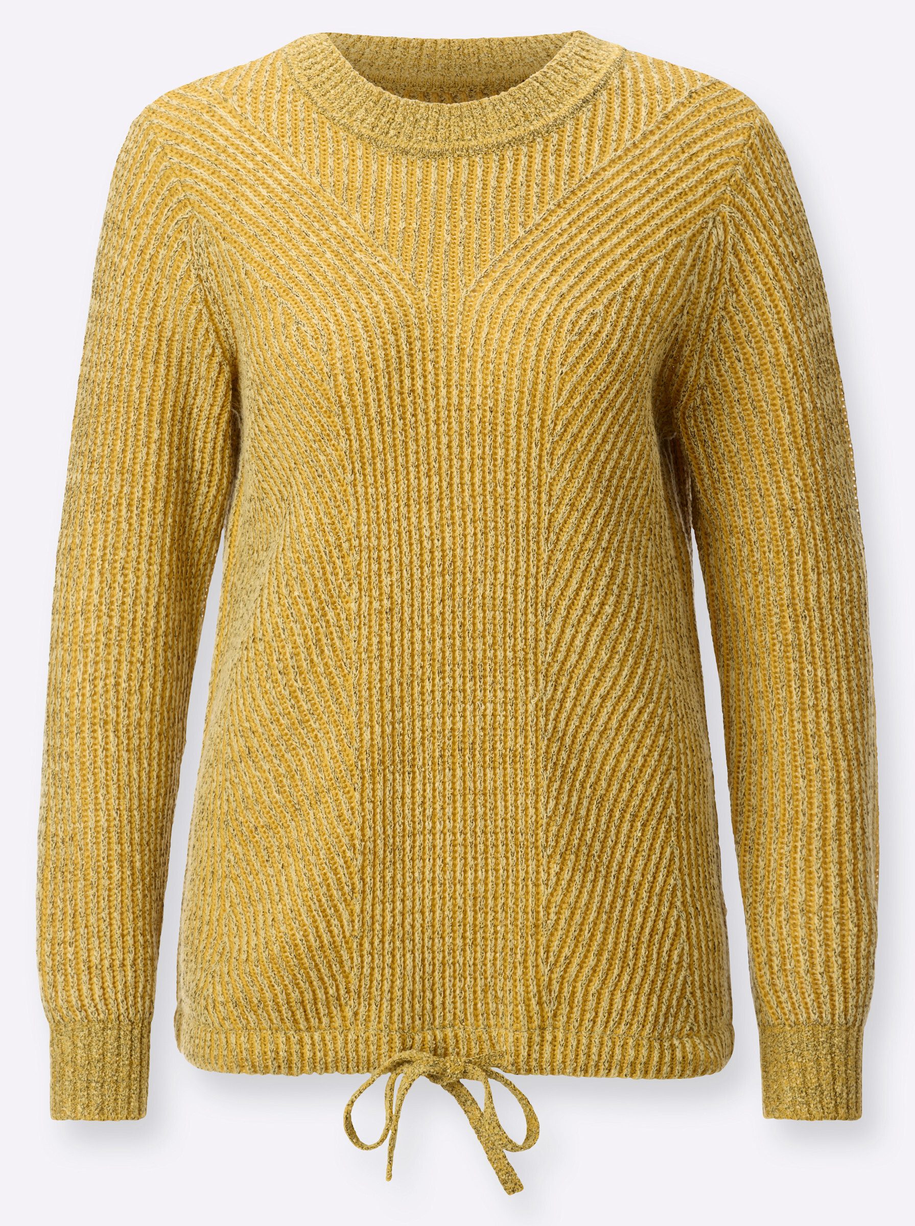 Strickpullover Bouclé-Pullover Langarm Bouclé