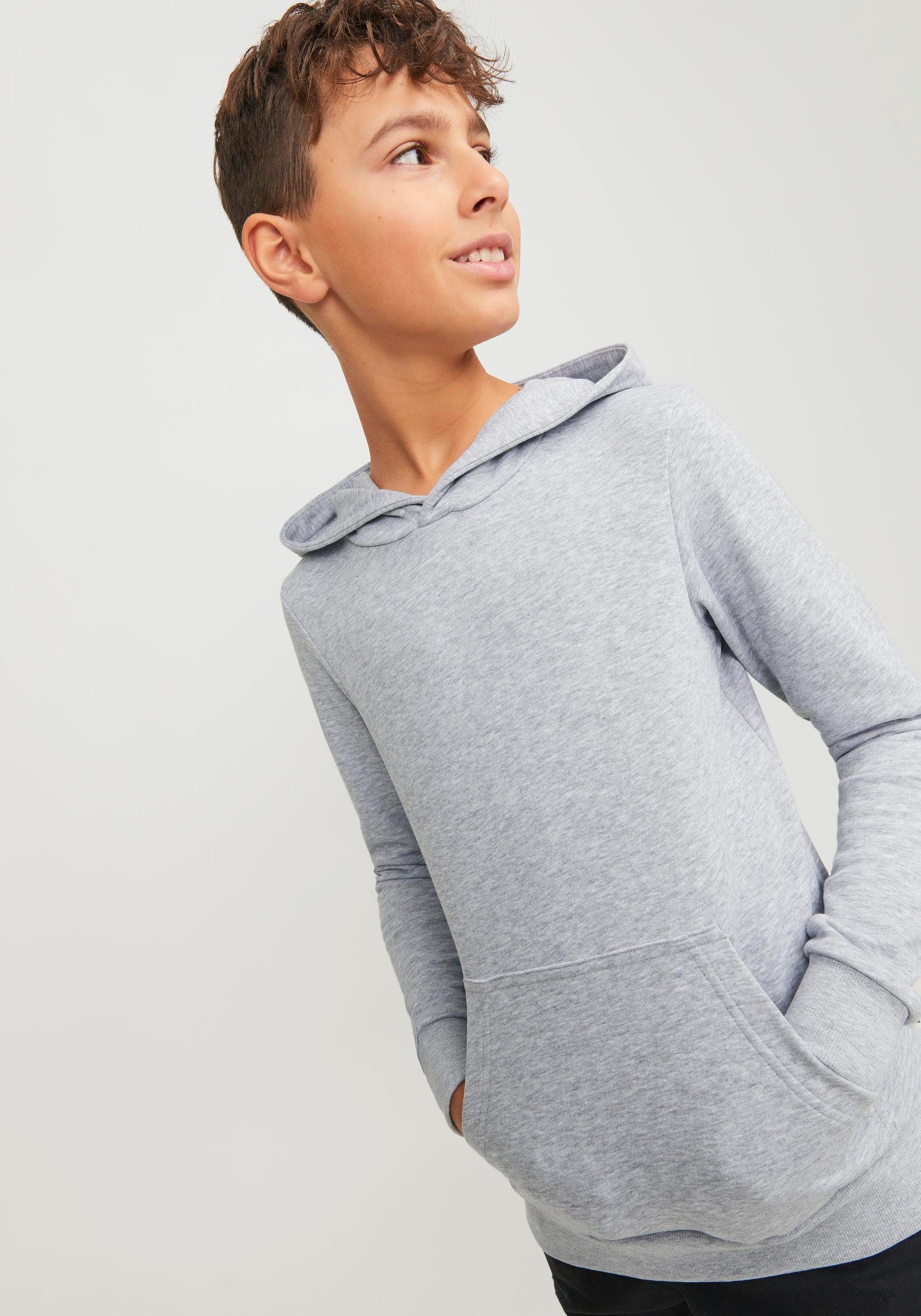 HOOD JJEBRADLEY SWEAT Jack & Jones NOOS melange grey light Hoodie JNR Junior