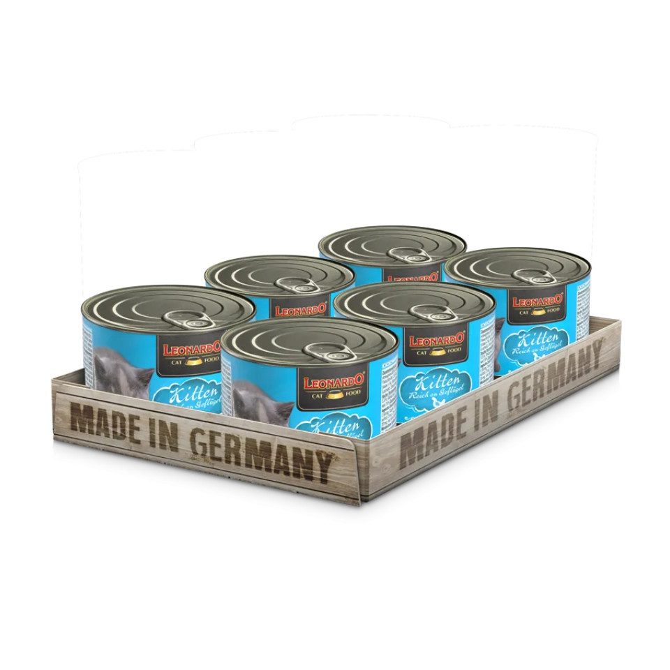 Leonardo Catfood Kitten - getreidefreies Nassfutter für Kätzchen bis 1 Jahr 6x200g, Nassfutter für: Katzen