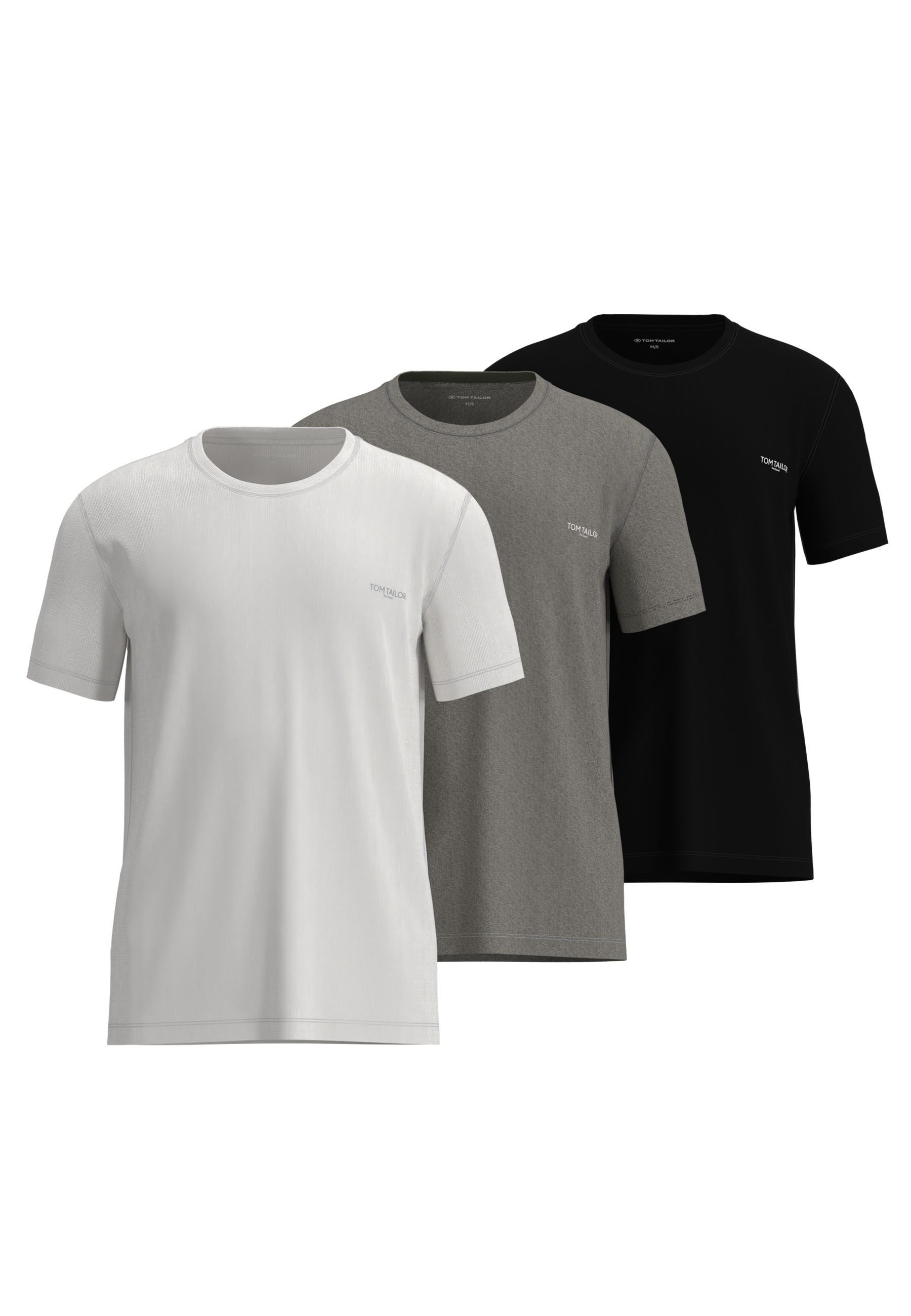 TOM TAILOR T-Shirt (3er Pack) lässiger Casual-Stil