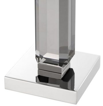 Casa Padrino Kerzenhalter Luxus Kerzenhalter 3er Set Grau / Silber - Luxus Kristallglas Accessoires