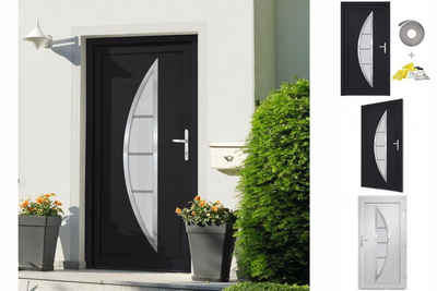vidaXL Zimmertür Haustür Anthrazit 98x190 cm PVC Eingangstür Haus Nebeneingangstür Kuns