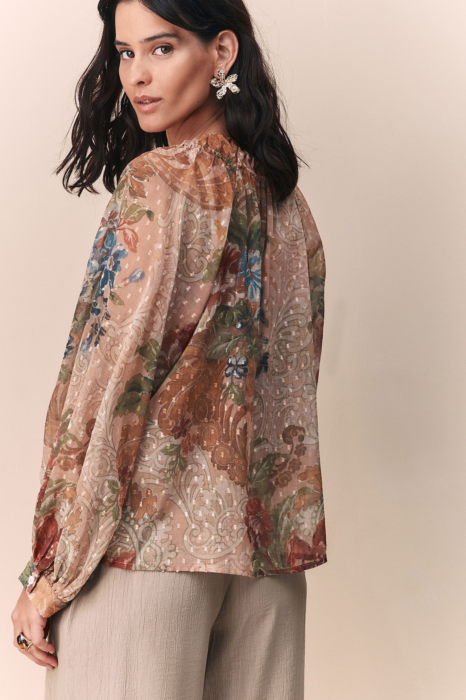 Next Langarmbluse Transparente langärmelige Schluppenbluse (1-tlg) günstig online kaufen