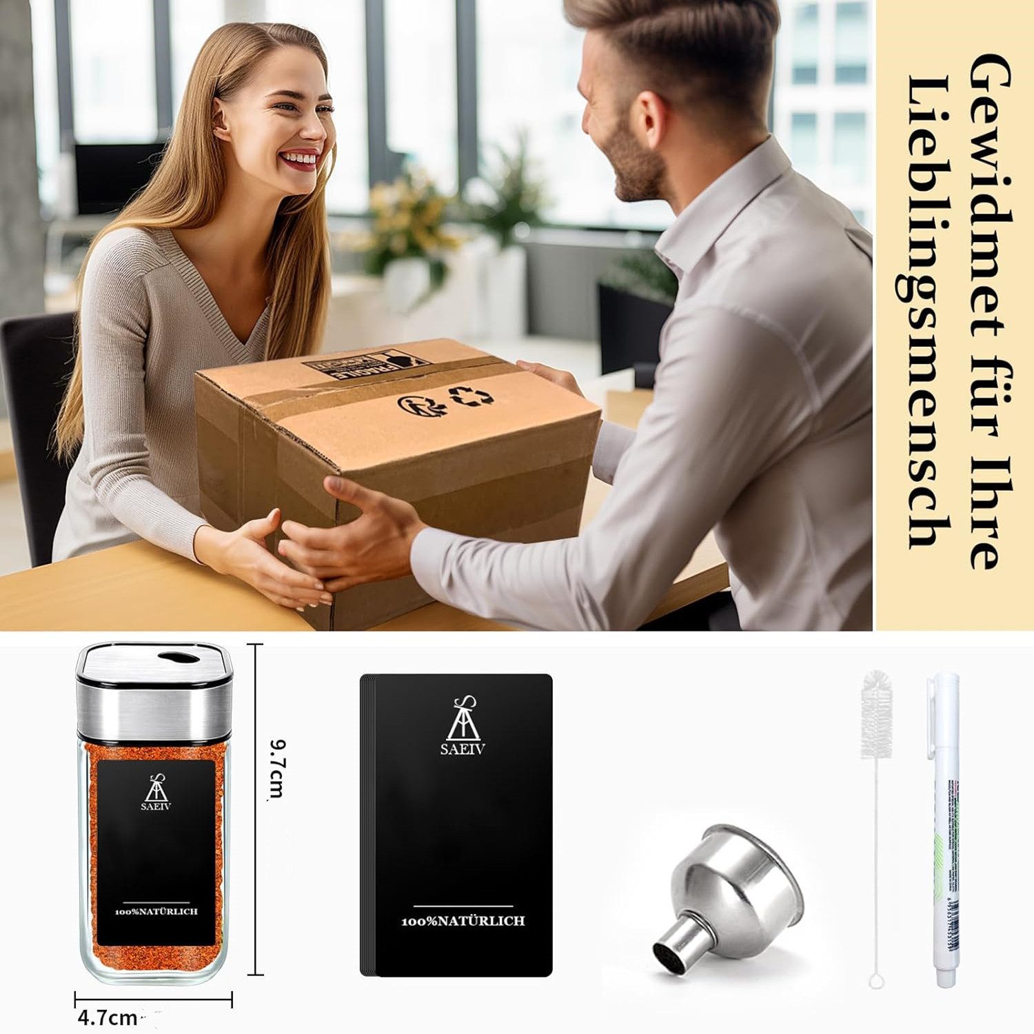 KingLux Gewürzbehälter 12Stk.Glas Gewürzdosen 120ml, 360° günstig online kaufen