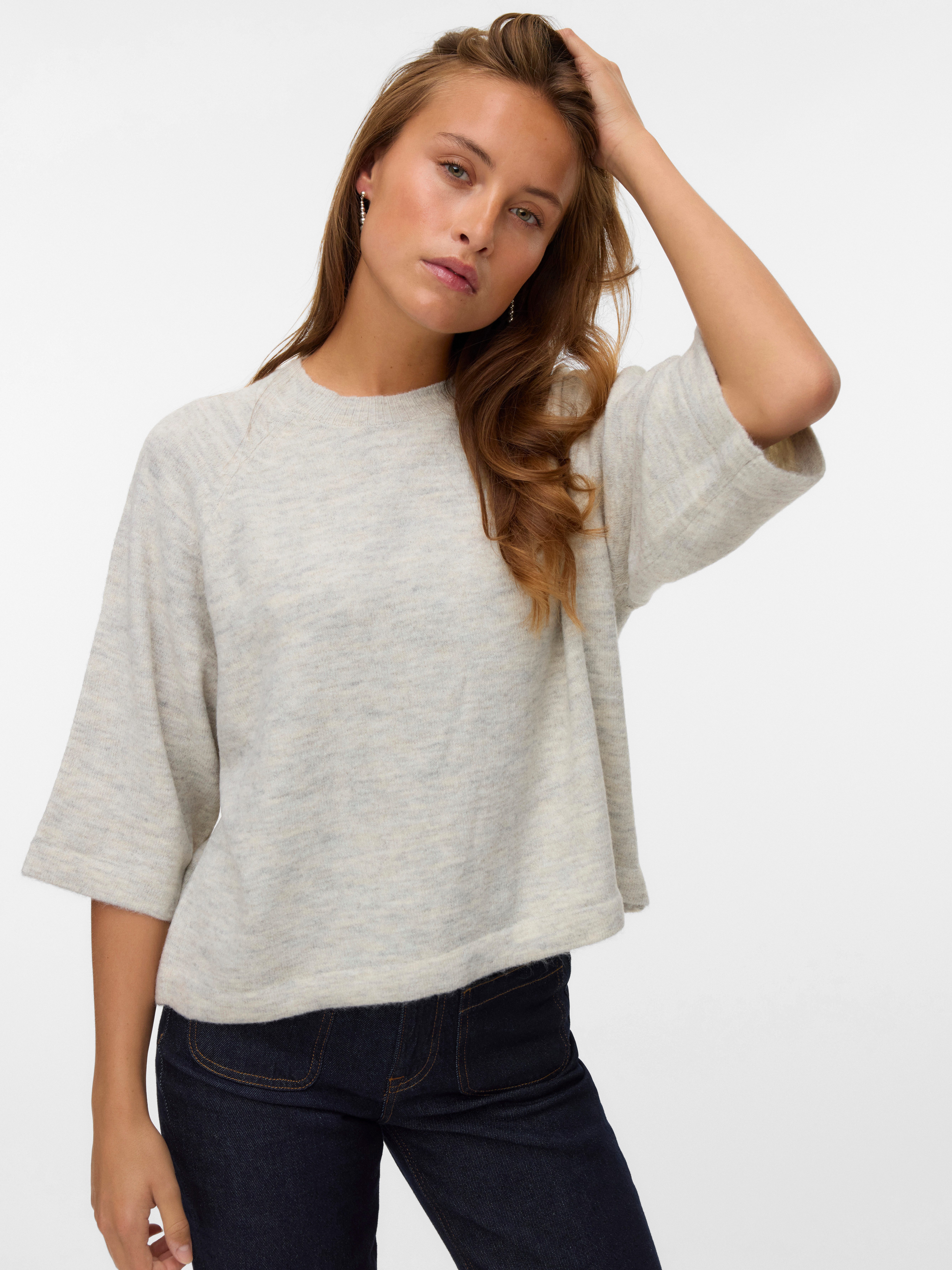 Vero Moda Strickpullover VMLEFILE 3/4 O-NECK PULLOVER NOOS günstig online kaufen