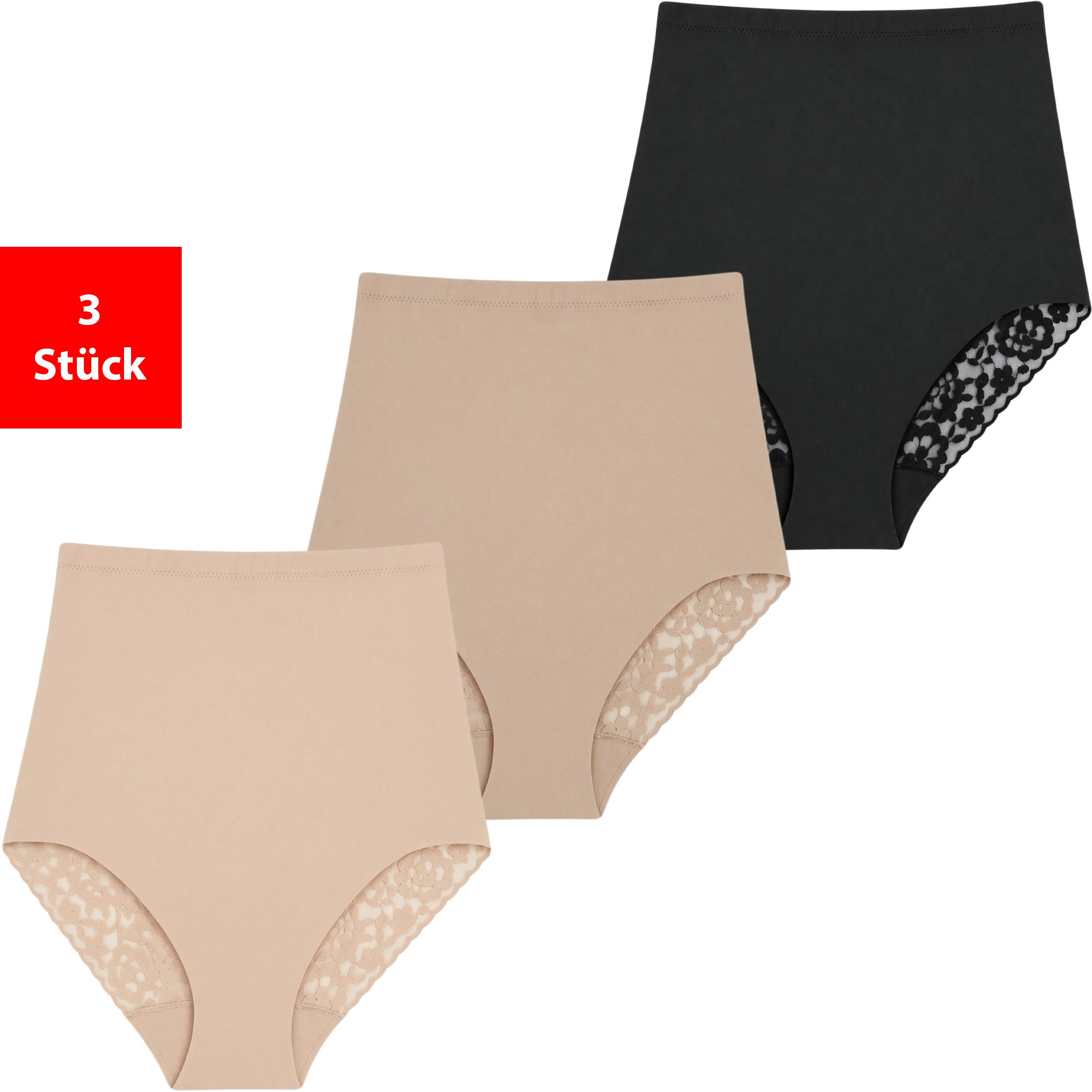Fashionschmiede Shapingslip Shapewear Damen Unterwäsche Bauchweg 1er-3er Pack Shape Slips (Packung, 3-St., 3er-Pack) Figurformend - Modellierung von Bauch und Taille, extra hoch