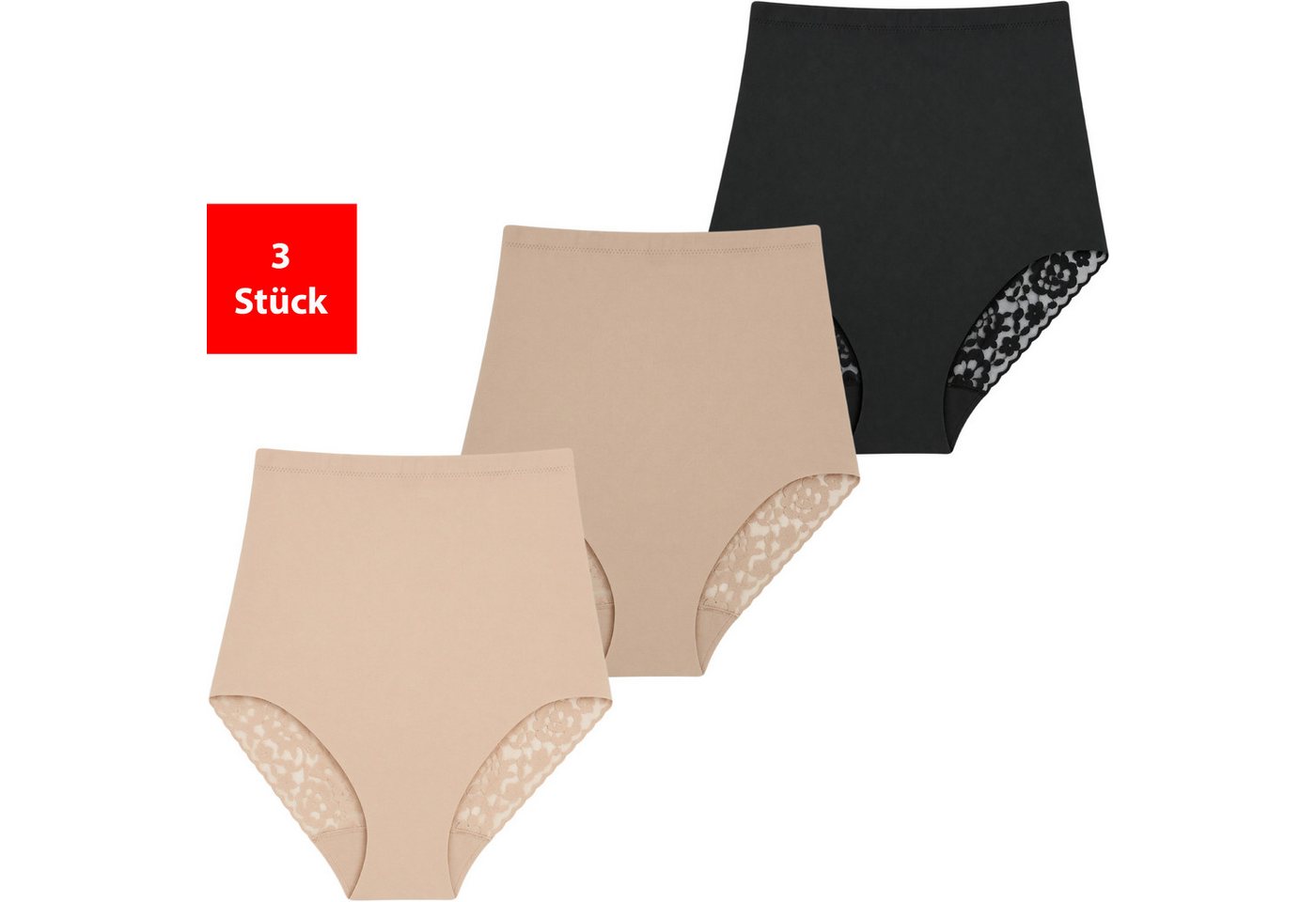 Fashionschmiede Shapingslip Shapewear Damen Unterwäsche Bauchweg 1er-3er Pack Shape Slips (Packung, 3-St., 3er-Pack) Figurformend - Modellierung von Bauch und Taille, extra hoch
