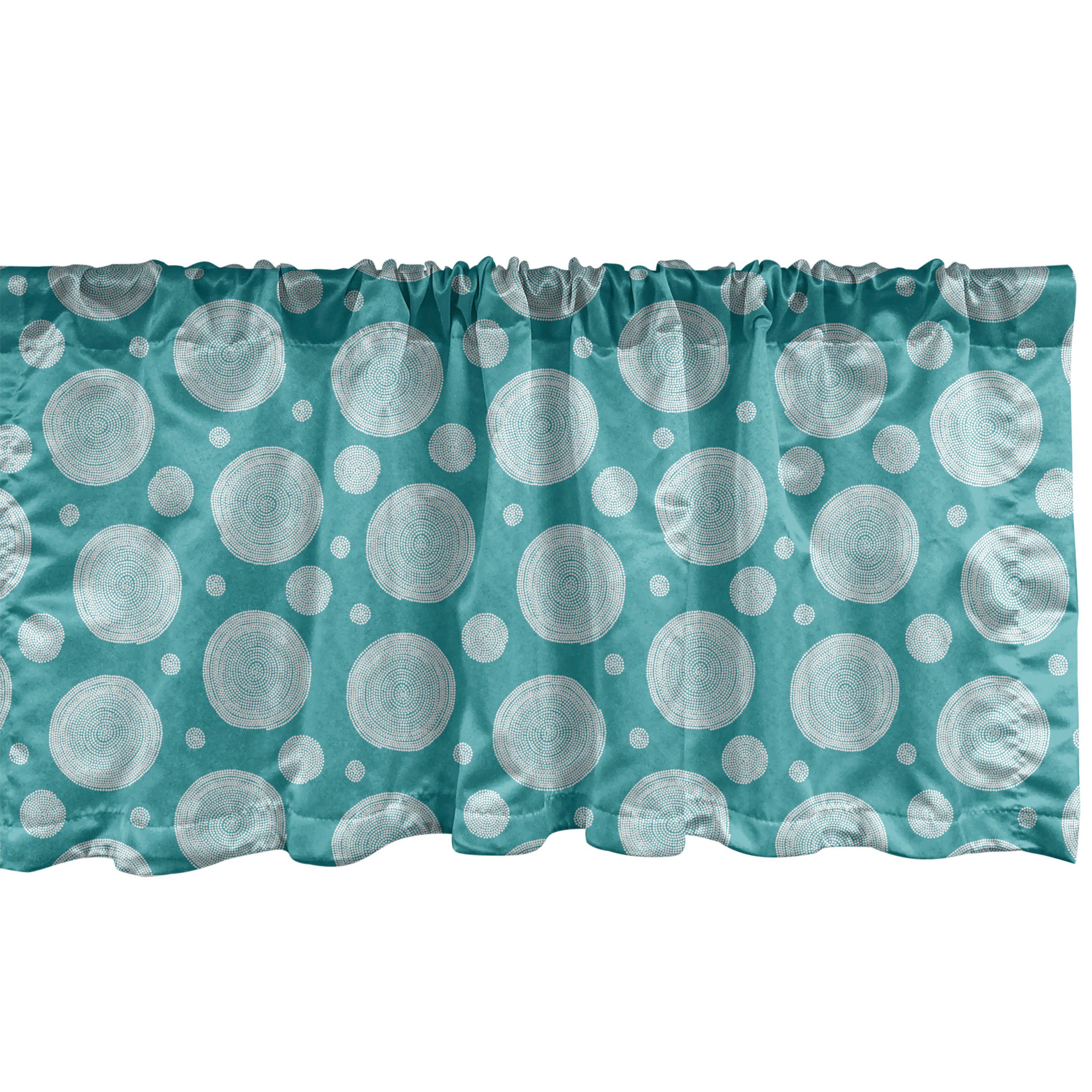 Scheibengardine Vorhang Volant für Küche Schlafzimmer Dekor mit Stangentasche, Abakuhaus, Microfaser, Abstrakt Spiral Dots Mosaik Forming