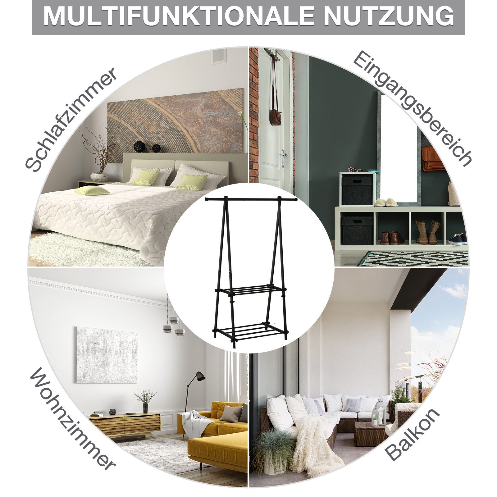 HOMCOM Garderobenständer Kleiderständer