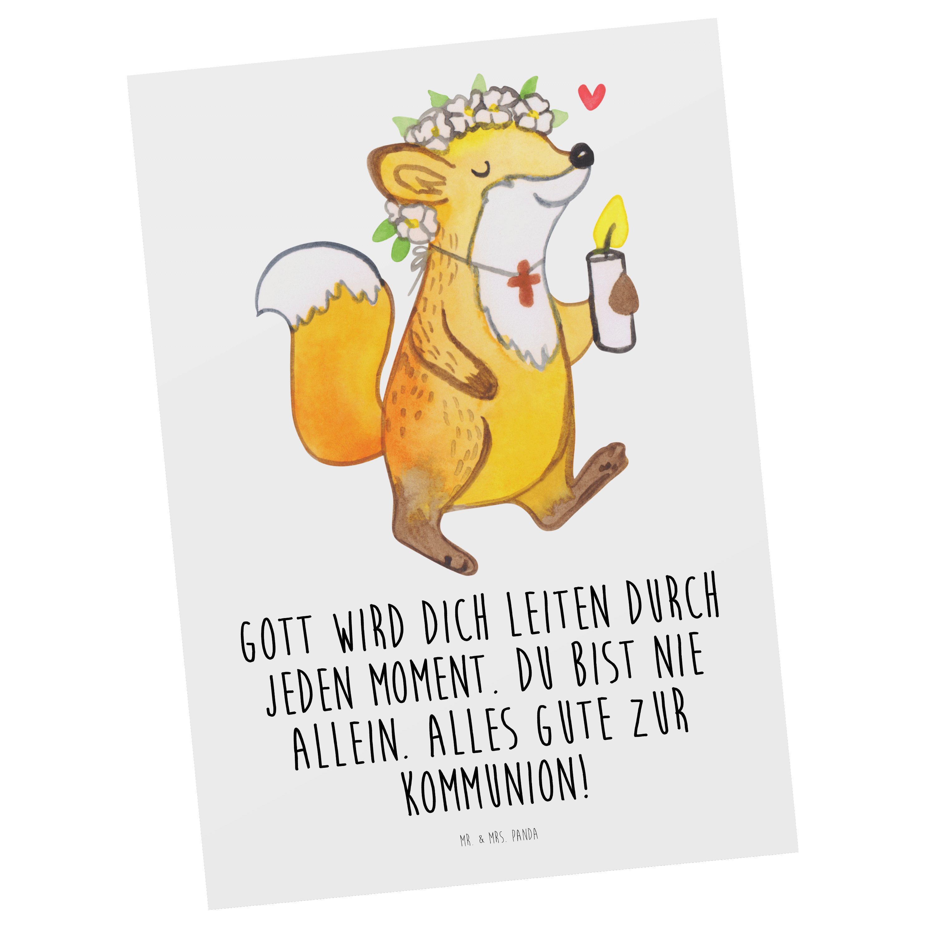 & - Postkarte Mrs. Mädchen - Jugendwei Fuchs Kommunion Geschenk, Panda Weiß Mr. Einladungskarte,