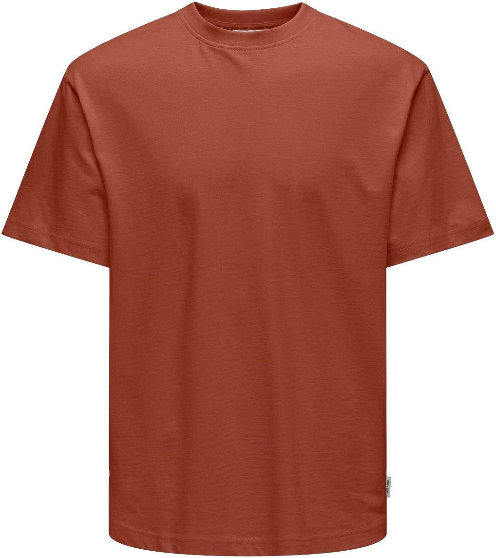 ONLY & SONS Rundhalsshirt ONSFRED RLX SS TEE Baumwolle, relaxed fit