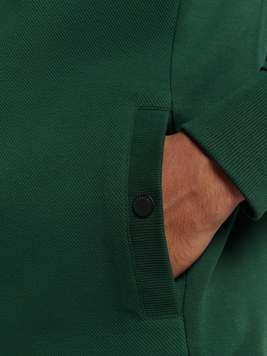 NO EXCESS Sweater No Excess Weste mit Twill-Jacquard und Reißverschluss