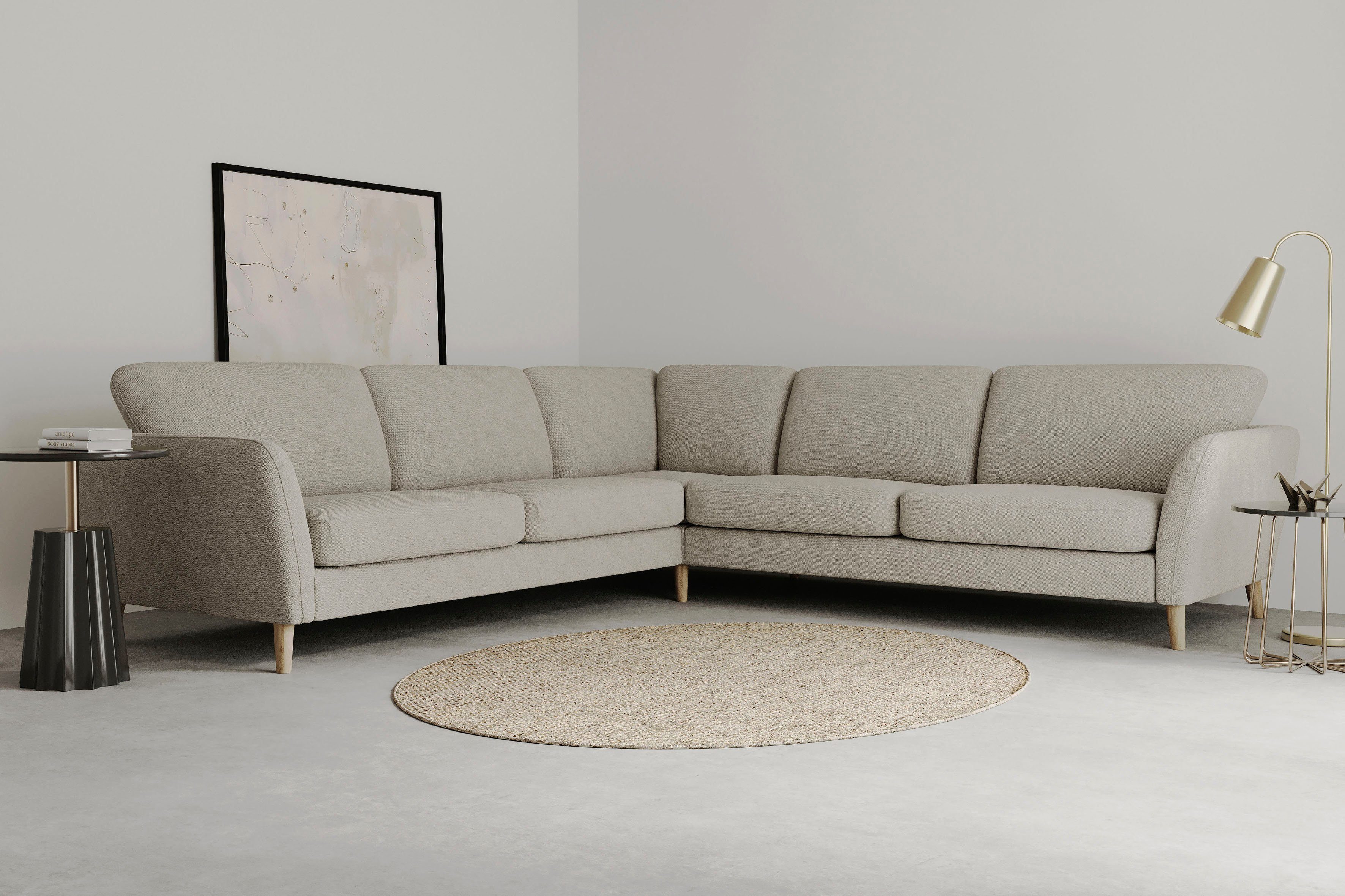 Home affaire Ecksofa "MARSEILLE 278/278 cm, L-Form, Webstoff, Flachgewebe, günstig online kaufen