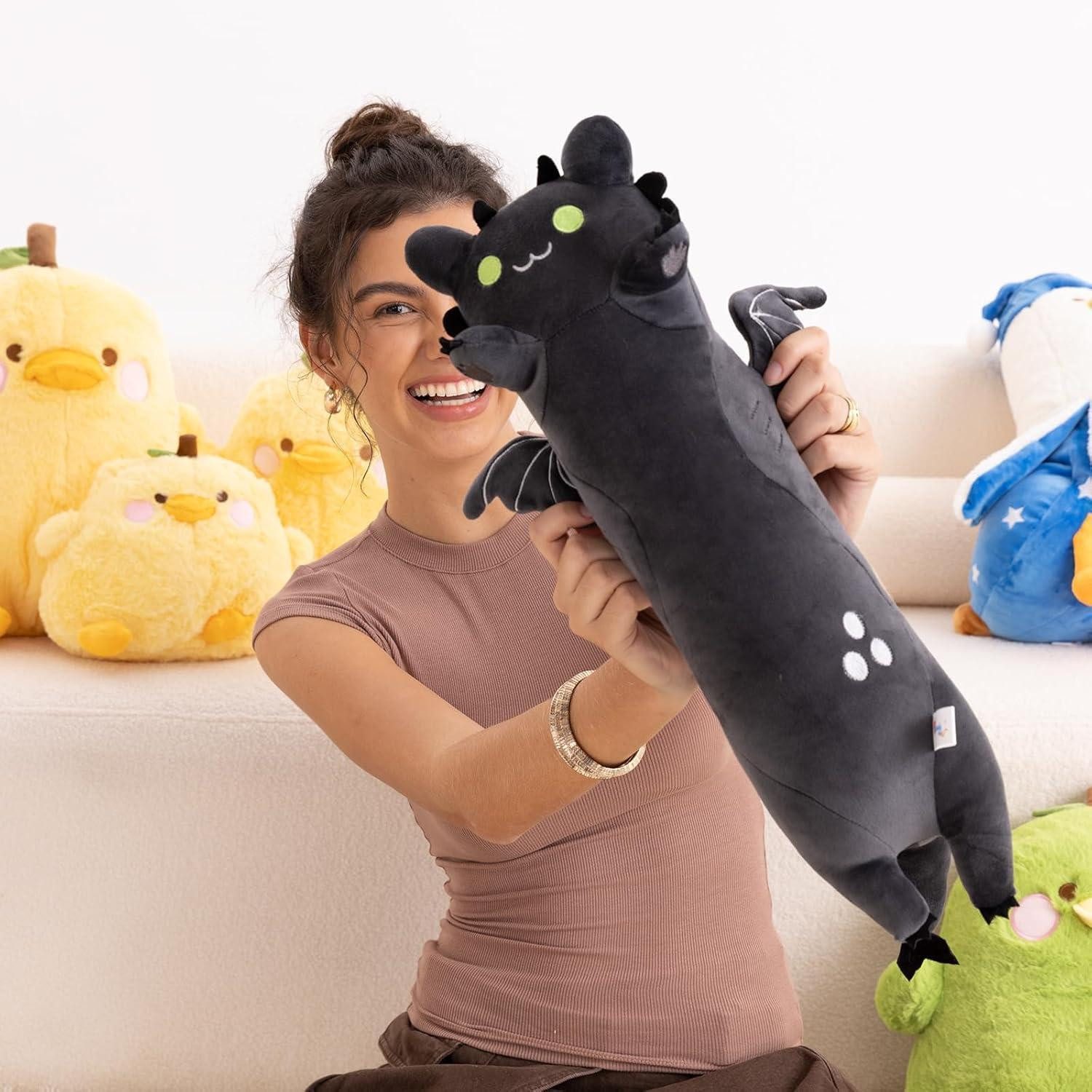 LuxusKollektion Kuscheltier Plüschtier Kuscheltier Drachen Katze Plüschkissen Schwarz 50cm