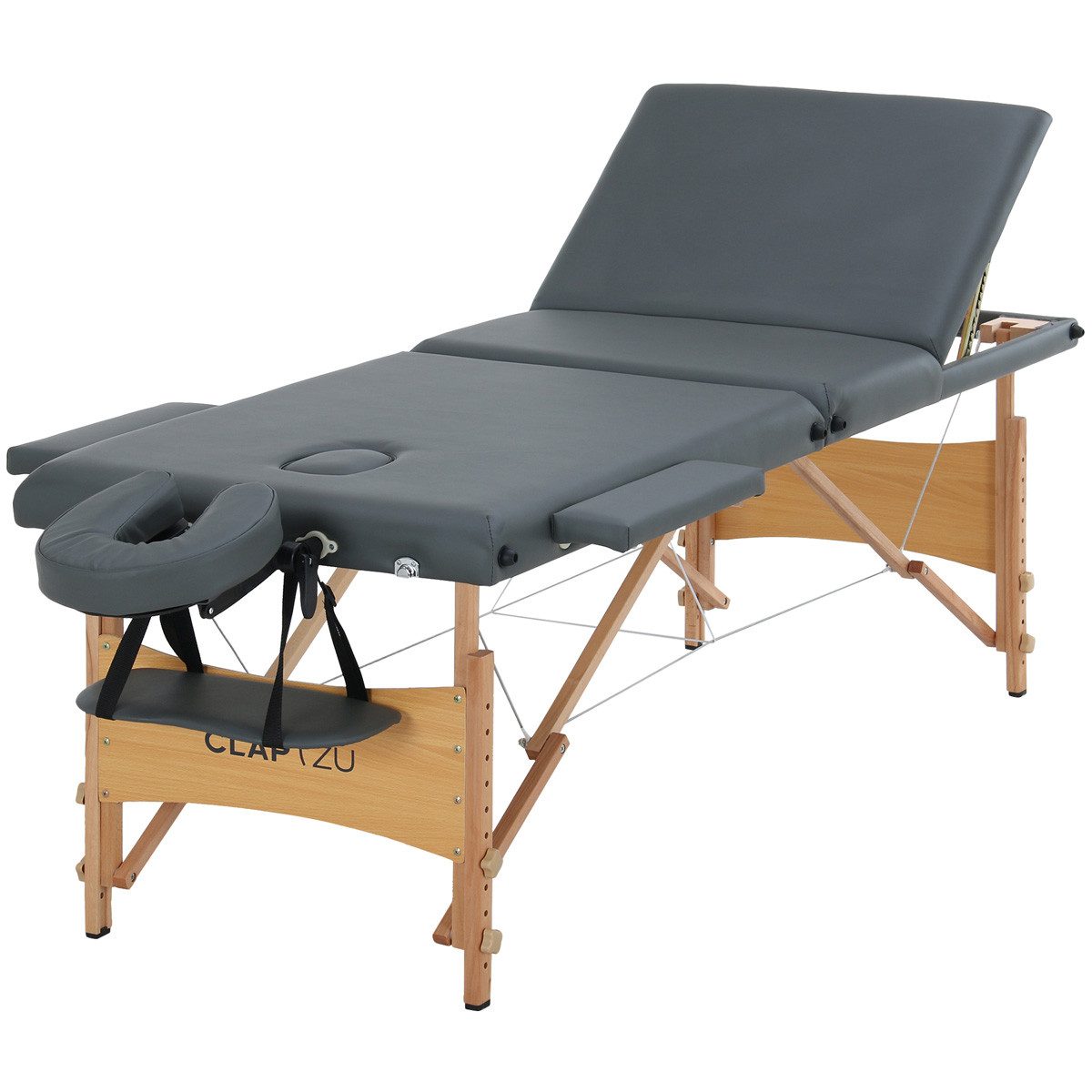 Clap Tzu DE Massageliege Basic Rest Set, mobile anstellbare Massageliege (Kopfstütze, Massageliege, Transporttasche, Kopfstütze), Kopfstütze, anstellbare Liegefläche, Tasche