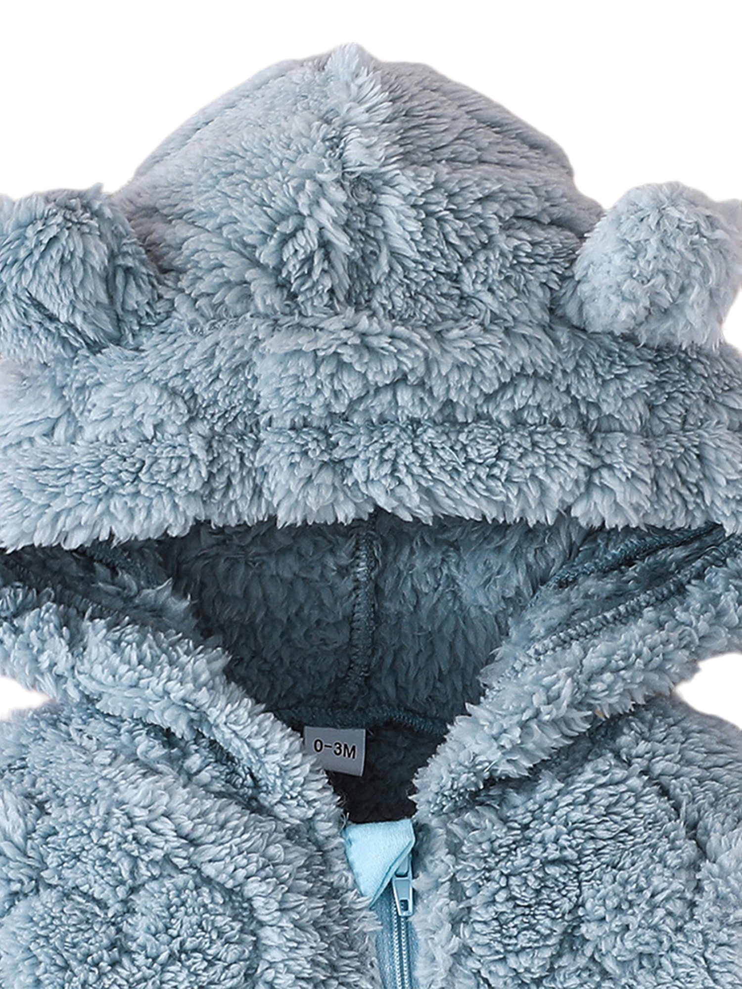 Lapastyle Strampler Kapuzenpullover für Baby Jungen Mädchen, warmer Overall mit Herzmuster (1-tlg) Baby Strampler mit Reißverschluss, einfarbige Kleidung