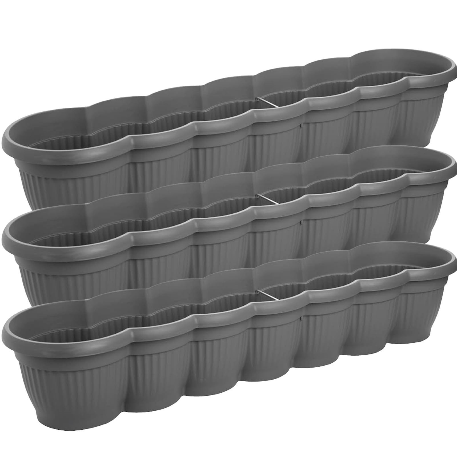 Centi Плантатор Blumenkasten Wellenform anthrazit 3er-Set Balkon (3er-Set)