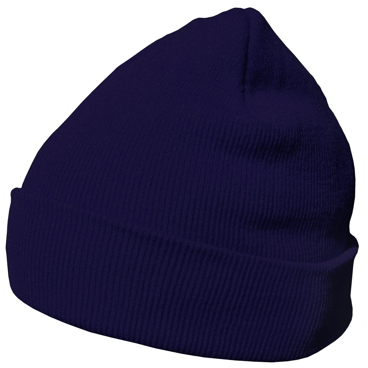 DonDon Beanie Mütze Beanie (Packung, 1-St) Wintermütze, klassisches Design, mit Krempe navyblau