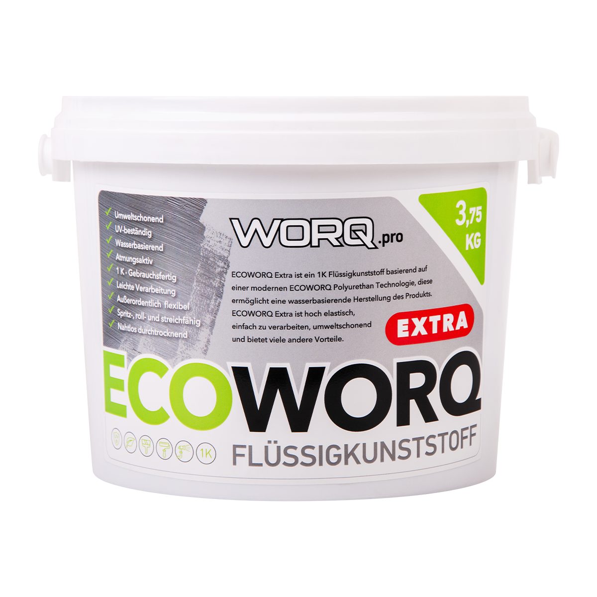 ECOWORQ Sockelfarbe und Worq.Pro Extra Dach- Flüssigkunststoff
