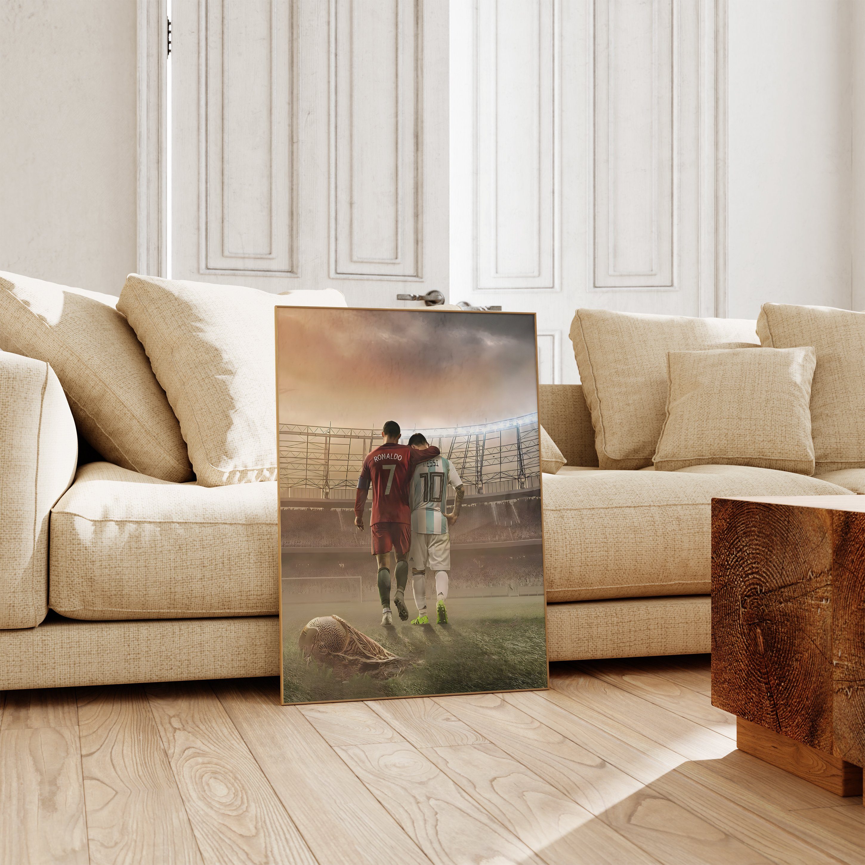 JUSTGOODMOOD Poster Premium ® Ronaldo & Messi Freunde Fußball Poster · ohne Rahmen – Bild 3 von 5