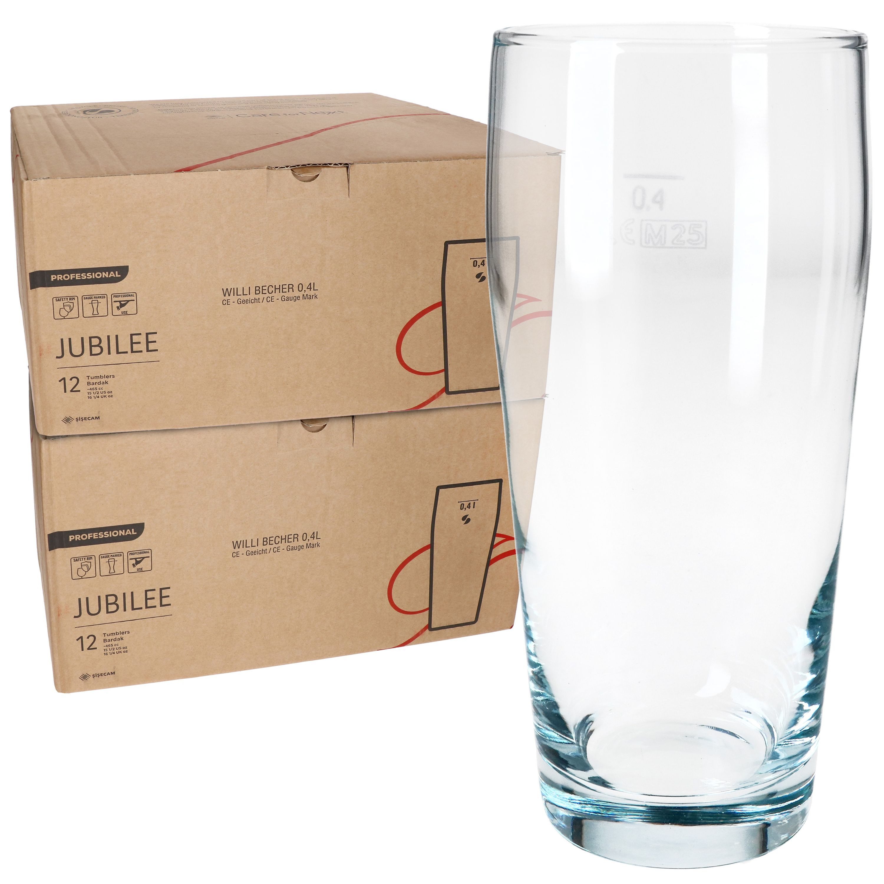 MamboCat Bierglas MamboCat 24er Set Willibecher 0,4 L geeicht Bierglas Trinkglas Drinks, Glas