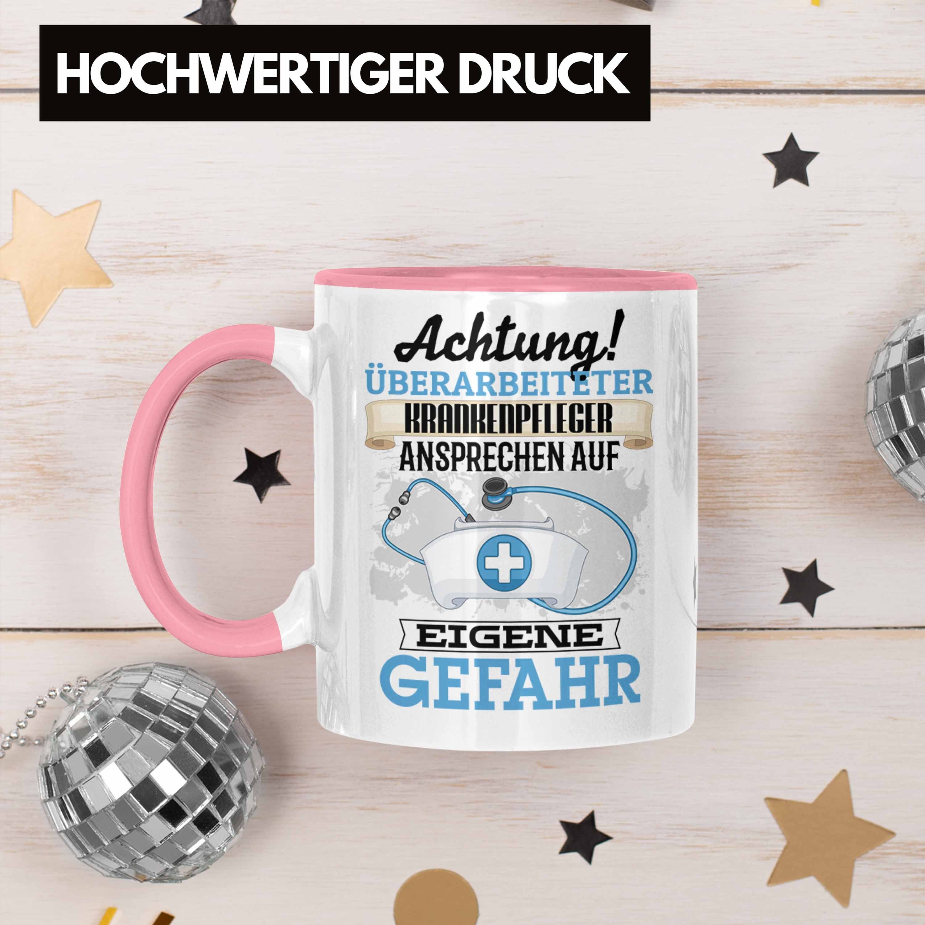 Trendation Tasse Krankenpfleger Tasse Geschenk Kaffeebeche Lustiger Rosa Spruch Geschenkidee