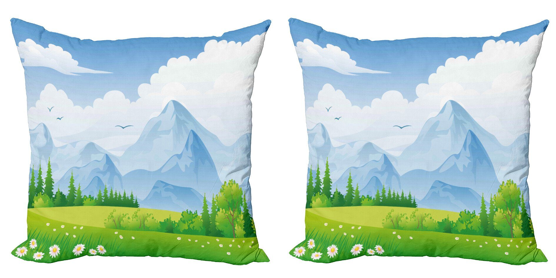 Natur Gänseblümchen Accent (2 Abakuhaus Doppelseitiger Digitaldruck, mit Stück), Kissenbezüge Modern Sommer-Wiese