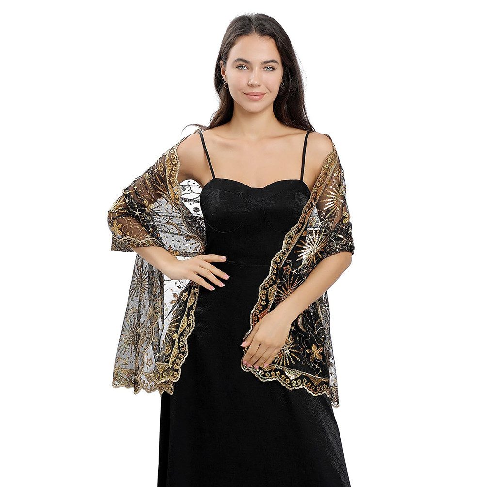 Zaewry Modeschal Damen Pailletten-Modeschal,Stola,Pailletten-Schals und -Stolen