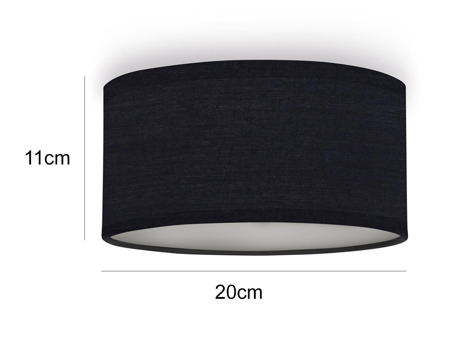 smartwares LED Deckenleuchte, Dimmfunktion, LED wechselbar, mit Stoff Lampen-schirm Schwarz, Design-klassiker Treppenhaus, Ø 20cm