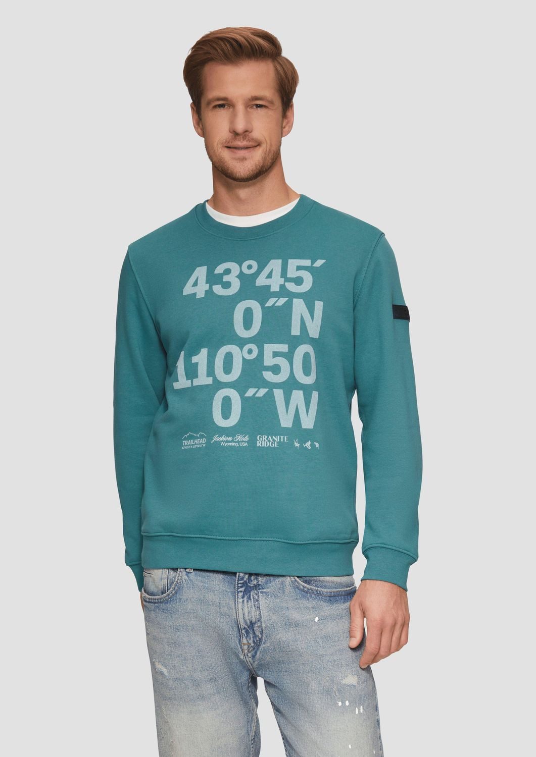 s.Oliver Sweatshirt Sweatshirt (1-tlg) Rundhals, Langarm, Logo, Rippbündchen