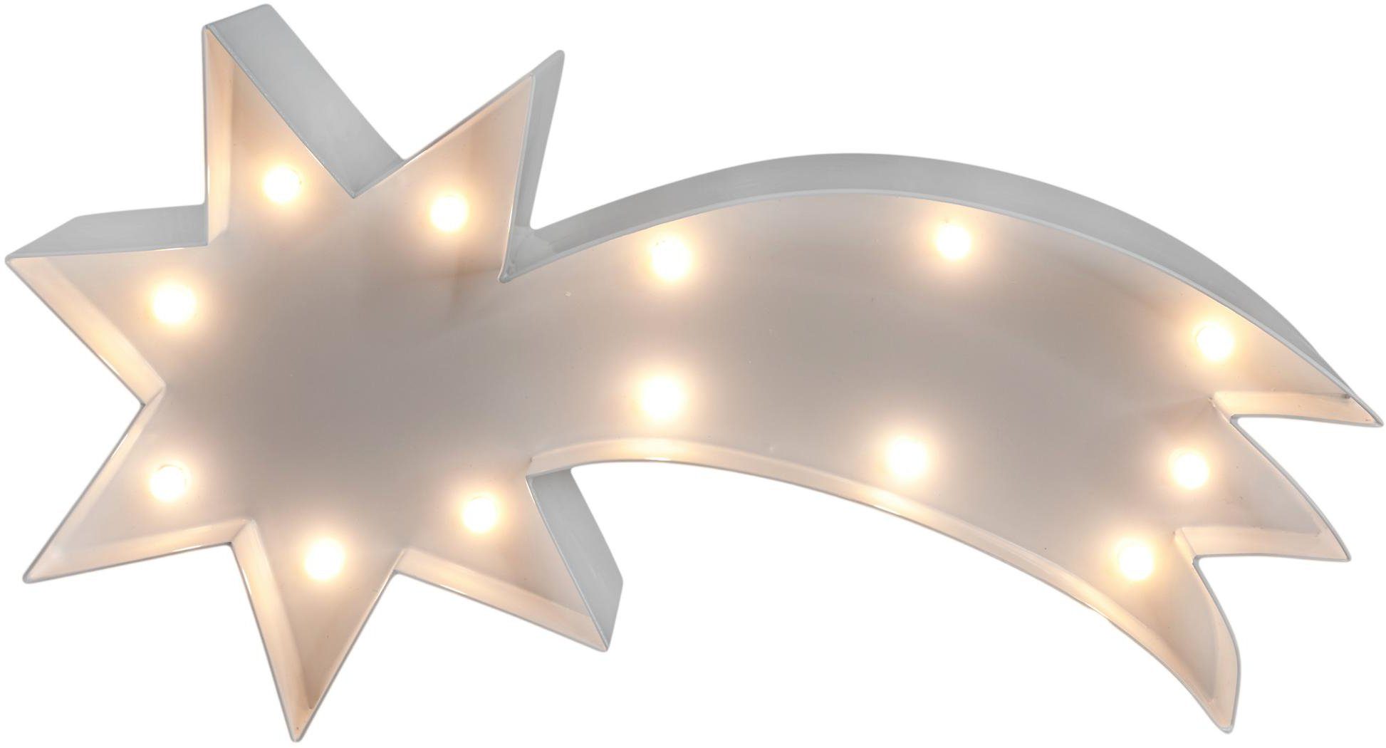 MARQUEE LIGHTS LED Dekolicht Wandlampe,Tischlampe 23x12 - Shootingstar, LEDs festverbauten 13 fest Shootingstar mit LED cm Warmweiß, integriert