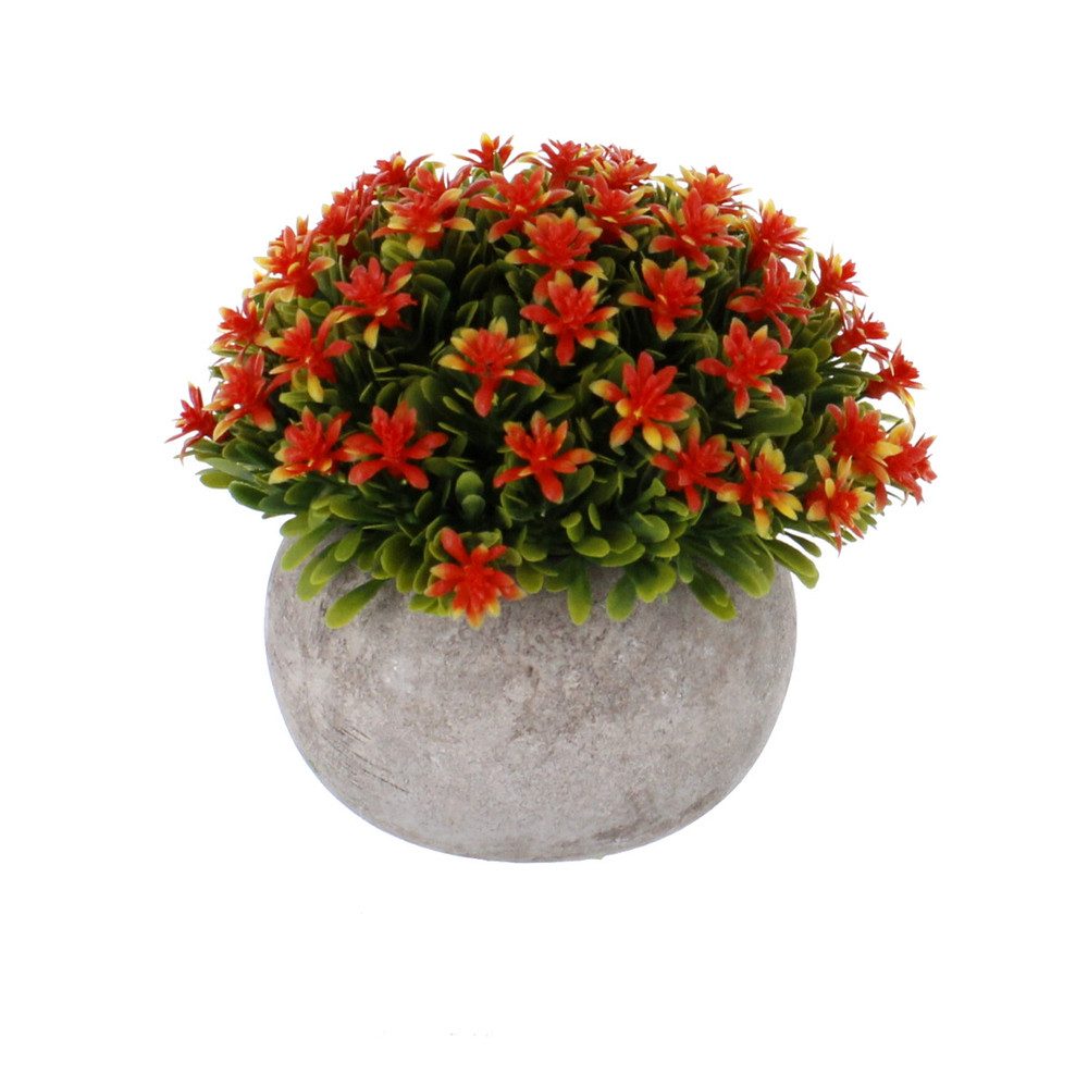 Kunstblume Blume in Topf - rot/grün/grau - künstlich - ca. 14 x 20 cm, MICA günstig online kaufen