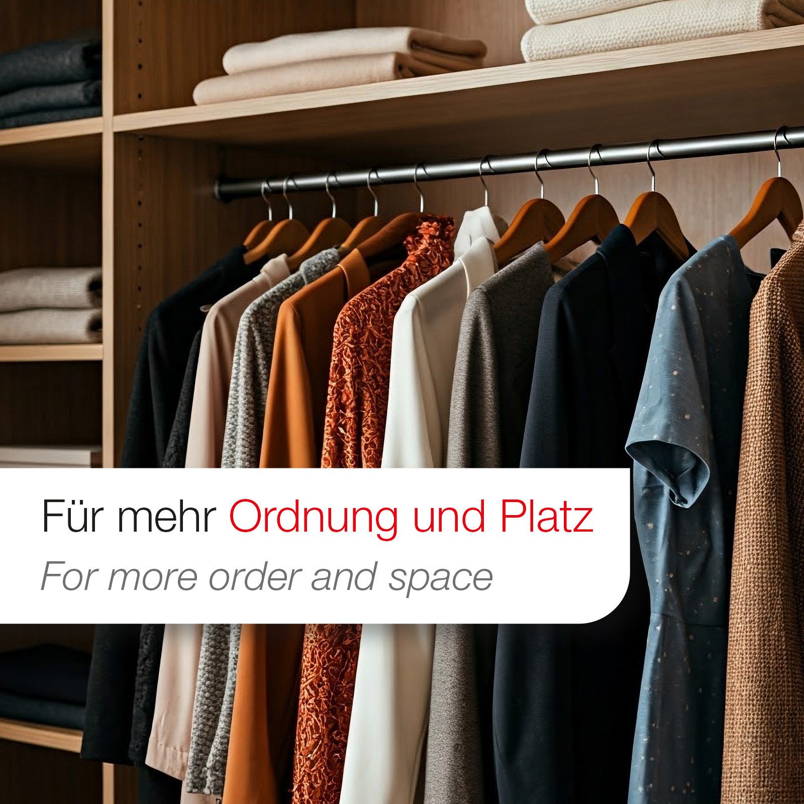 SO-TECH® Garderobenstange Schrankstange Edelstahl rund Ø 25 mm inkl. Stangenlager Tube, (1 St), Kleiderstange Länge 1000 mm