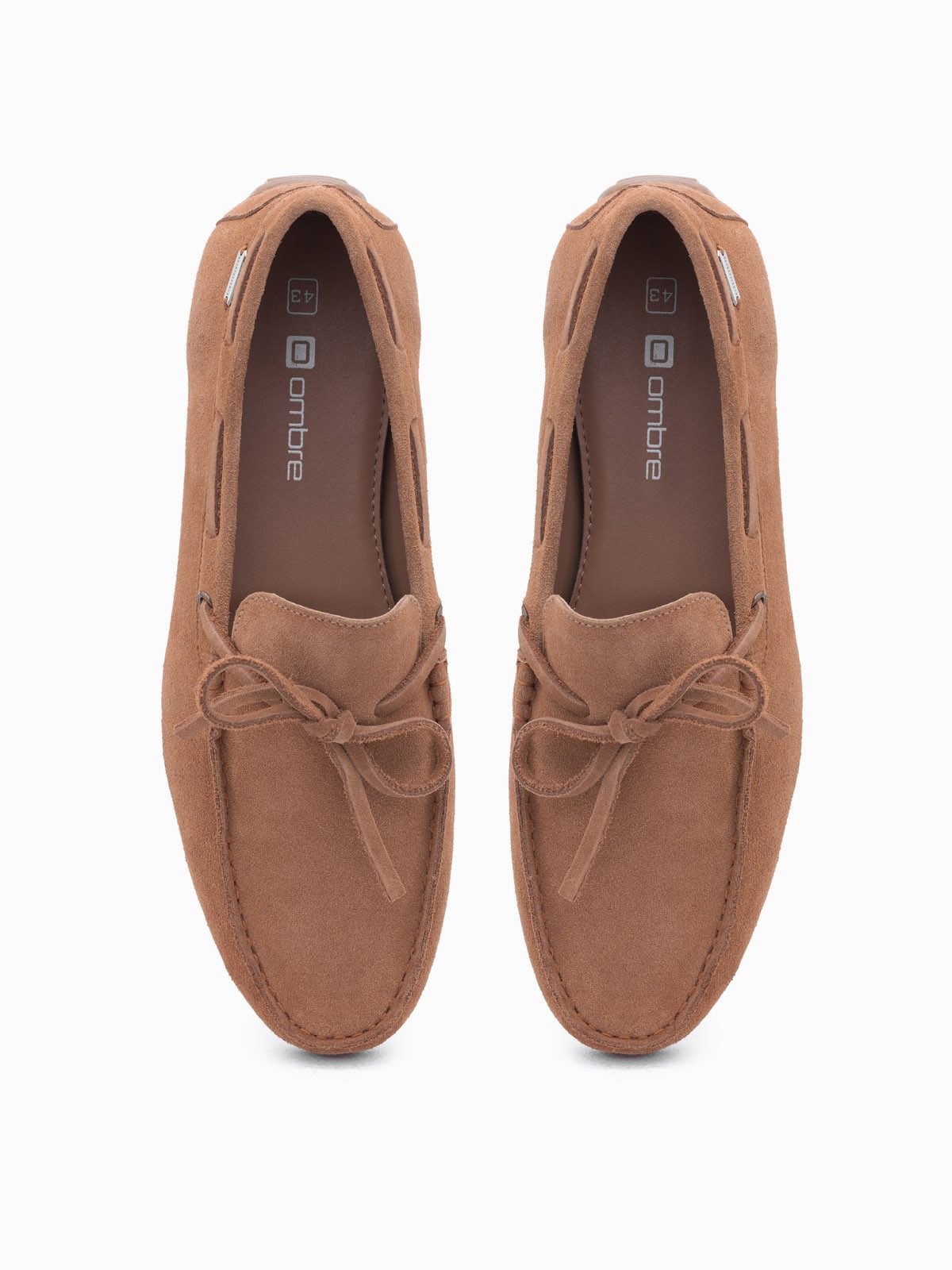 OMBRE Men's Leather Moccasin Shoes with Driver Sole Moccasin