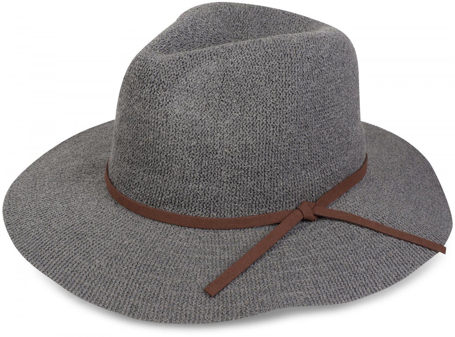 styleBREAKER Fedora Fedora Grau Knautschhut mit Zierband (1-St)