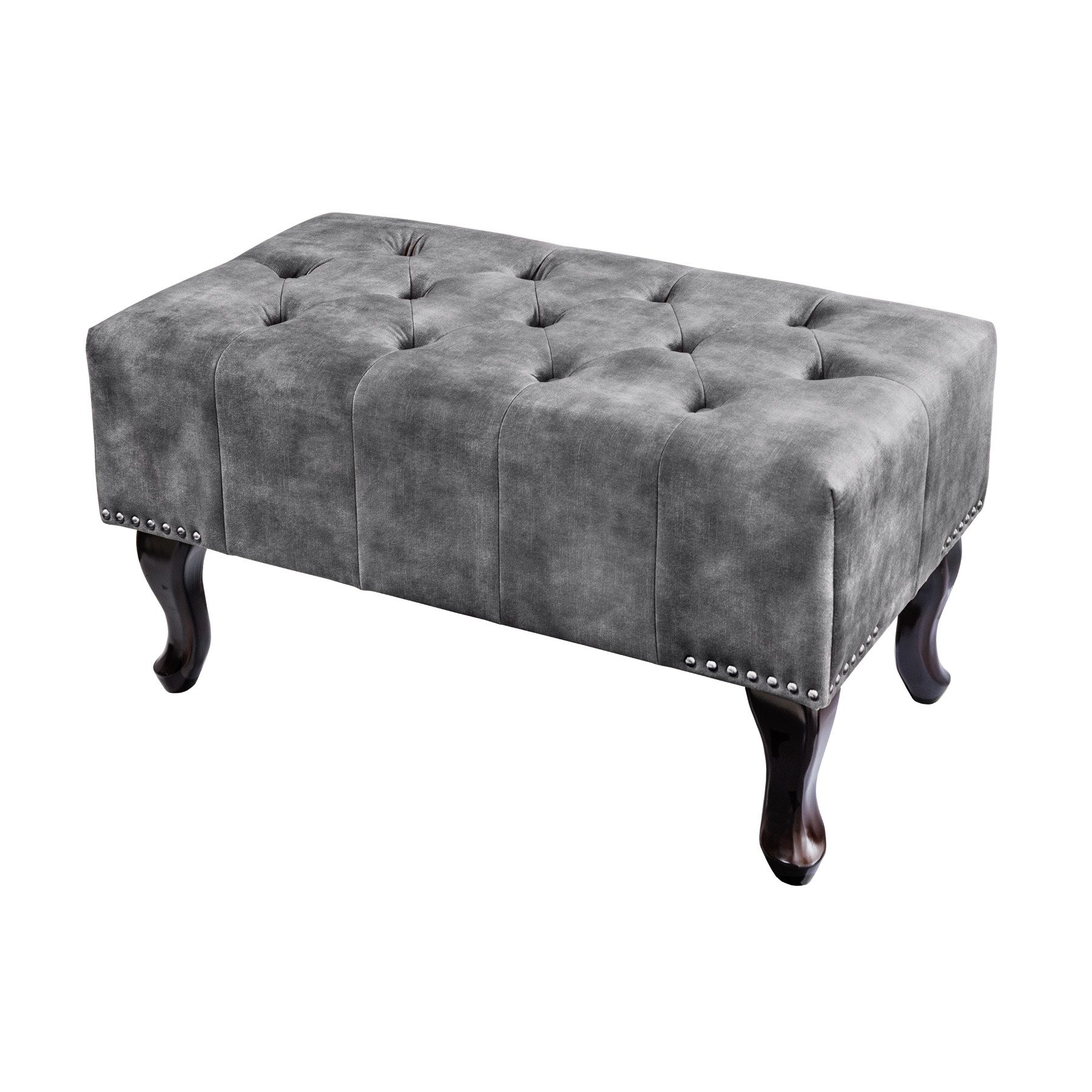riess-ambiente Fußhocker CHESTERFIELD 80cm grau / dunkelbraun (Einzelartike günstig online kaufen