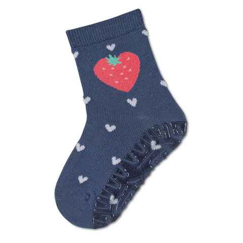 Sterntaler® ABS-Socken Fliesen Flitzer SUN Erdbeere (Fliesensocken mit Anti-Rutsch-Sohle und süßen Motiven) Rutschsocken mit Vollplüsch im Sohlenbereich, ABS- Söckchen