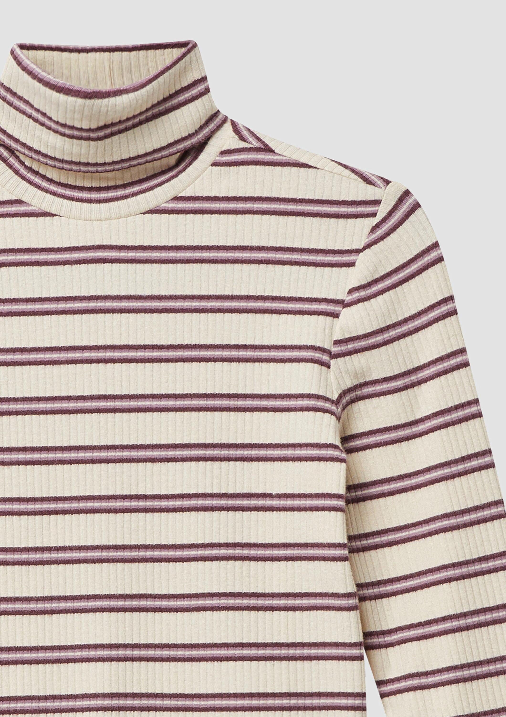 s.Oliver Langarmshirt T-Shirt Geripptes Longsleeve im Slim Fit mit Rollkragen und Streifenmuster – Bild 4 von 4