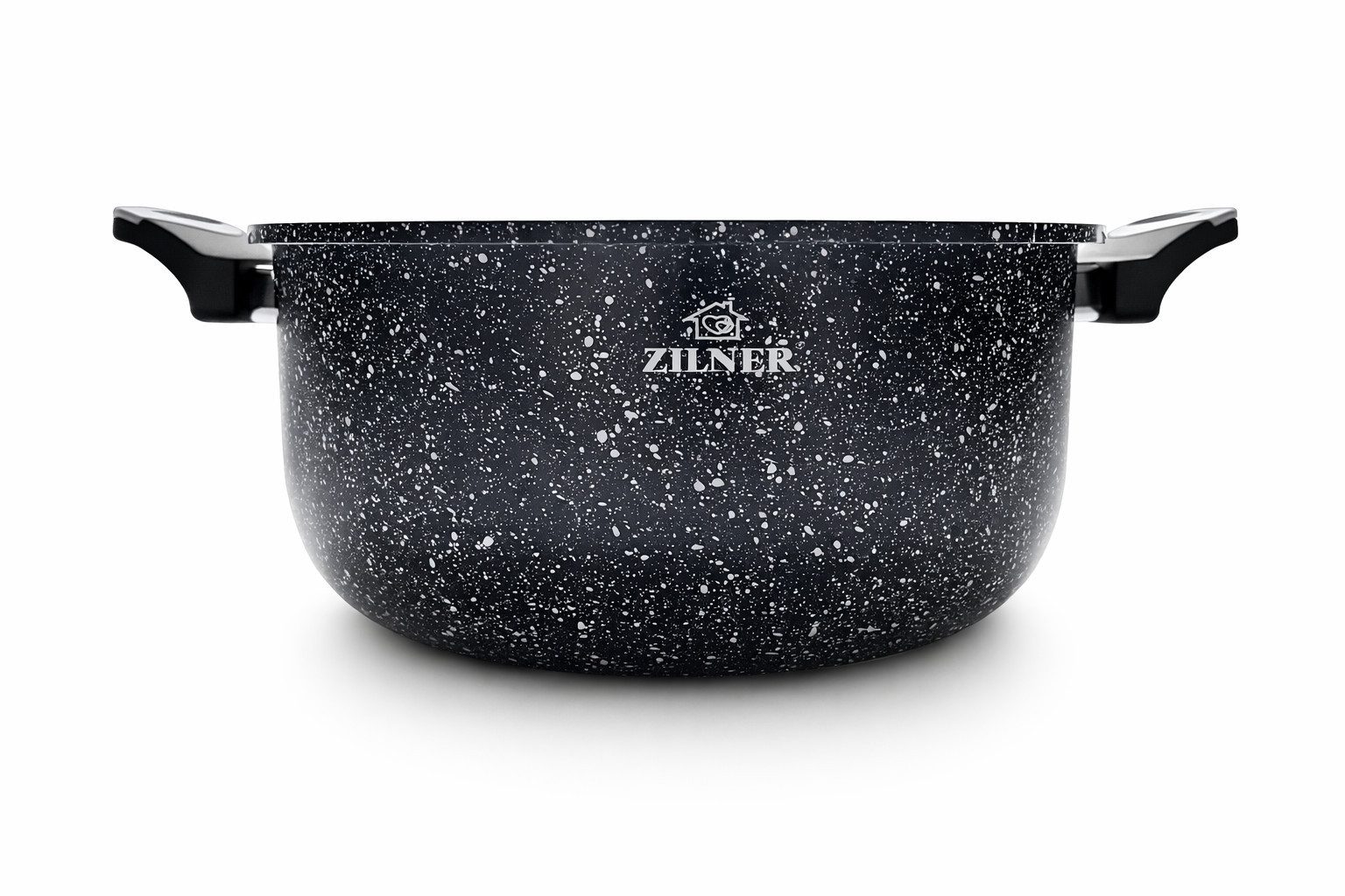 Zilner Topf-Set 19 tlg Graphitfarbenes Topfset mit eleganter weißer Sprenkeloptik, Aluminium (Sichern Sie sich jetzt dieses vielseitige Premium-Kochgeschirr-Set und verwandeln Sie jede Mahlzeit in ein komfortables, stilvolles und professionelles Kocherlebnis., 19-tlg., Passt in jede Küche)