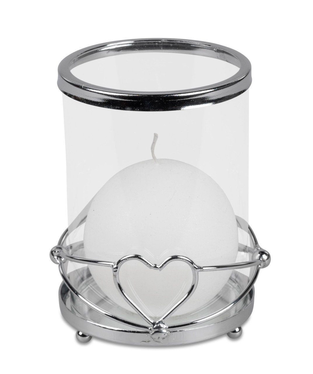 formano Windlicht Hearts, Silber H:13cm D:9.5cm Metall