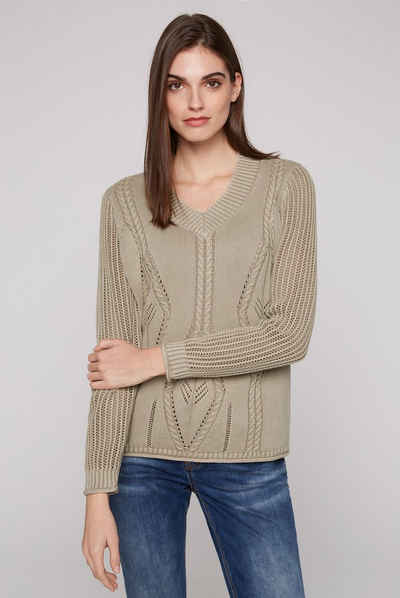 SOCCX V-Ausschnitt-Pullover aus Baumwolle