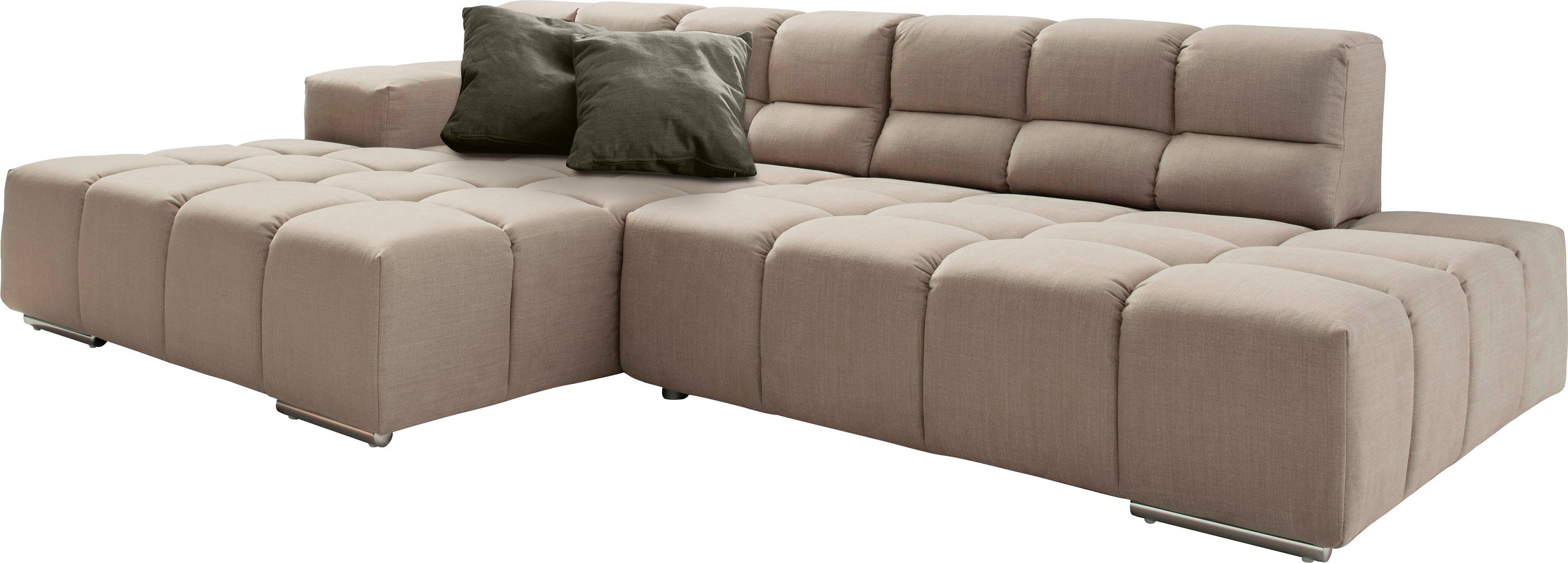designwerk Ecksofa Temple L-Form, tolles Designsofa, mit Sitztiefenverstellung