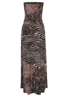 LASCANA Maxikleid mit Animalprint, Bandeau-Kleid, Sommerkleid, schulterfrei