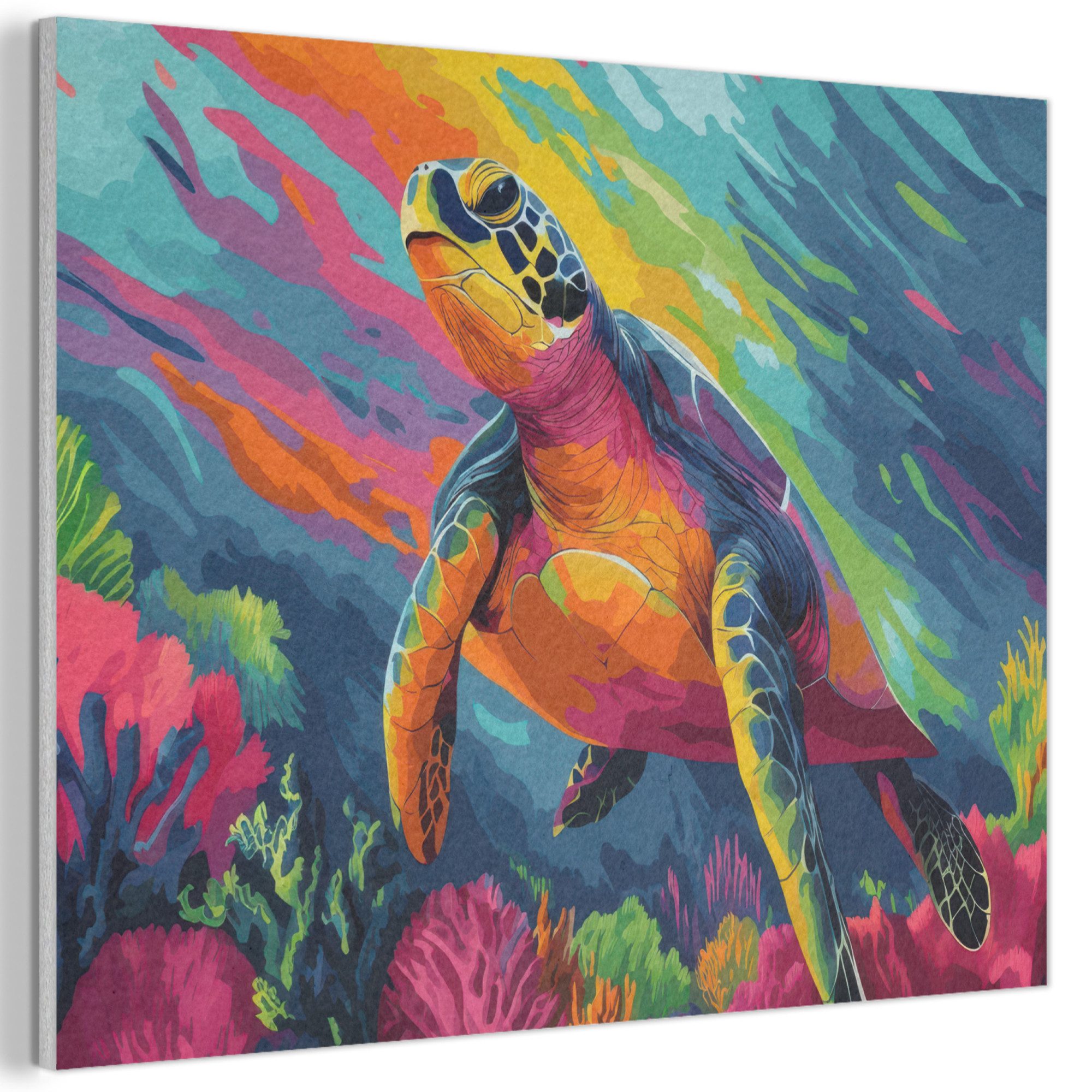 MuchoWow Gemälde Koralle - Schildkröte - günstig online kaufen