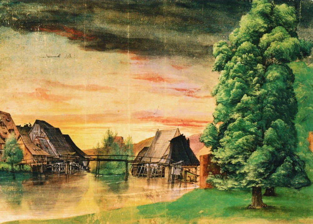 Postkarte Kunstkarte Albrecht Dürer "Weidenmühle"